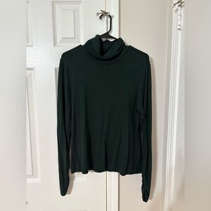 Dark Green Banana Republic Soft Luxe Turtleneck Top
